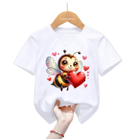 T-shirt Abeille pour filles ou garçon "Cœur Volant"