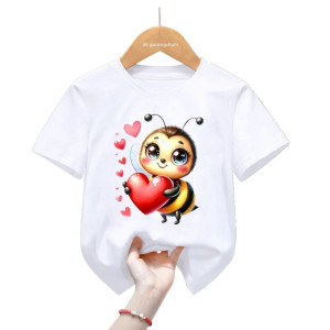 Cute Bee T-Shirt "Heart Cascade" for Kids | 1001bees.com