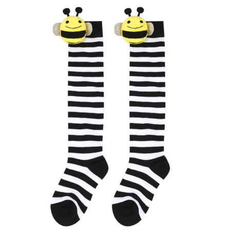 Adorables Chaussettes Hautes Abeille à Rayures