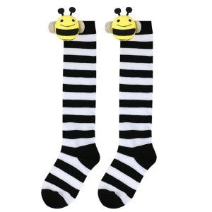 Adorables Chaussettes Hautes Abeille à Rayures | Cadeau Femme | 1001abeilles