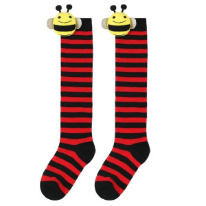 Cute Striped Bee Knee-High Socks | Funny Gift | 1001bees.com