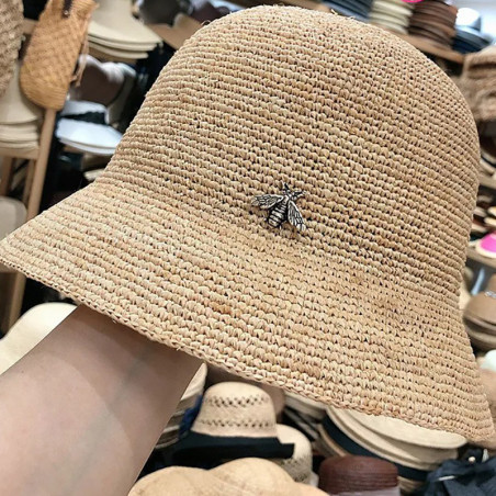 Chapeau en Paille Abeille Éclat Naturel - Idéal pour l'Été | 1001abeilles.com
