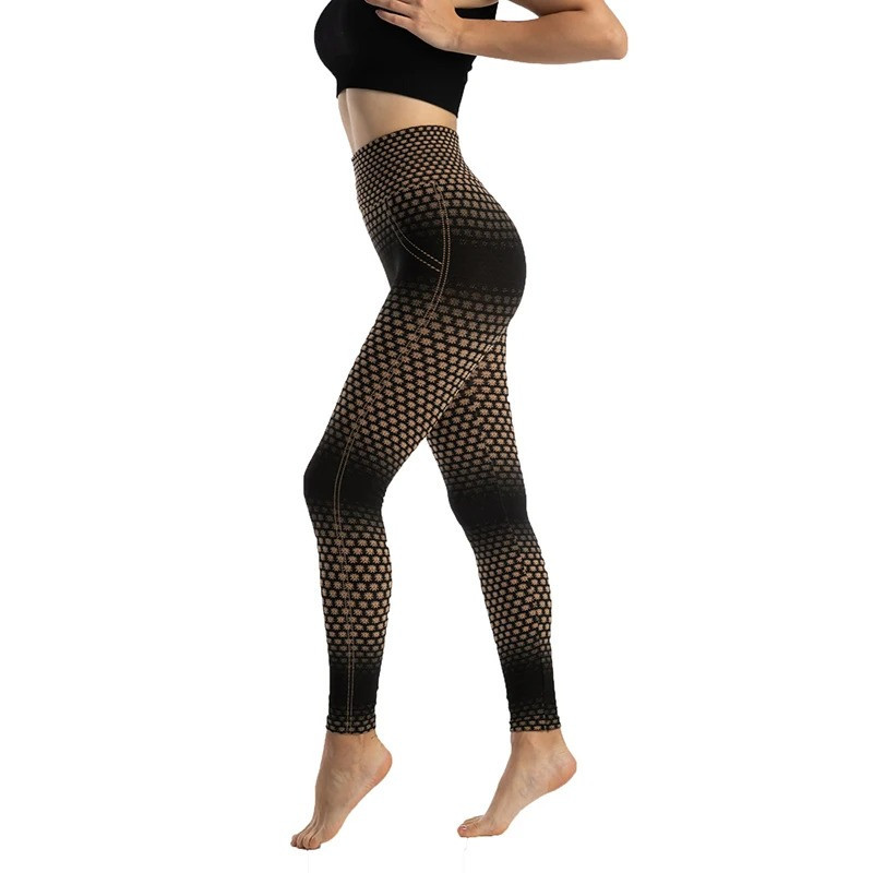 Legging Abeille "Éclat Nid d'Abeille Géométrique"