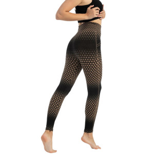 Golden Honeycomb Bee Leggings | Cute Geometric Activewear