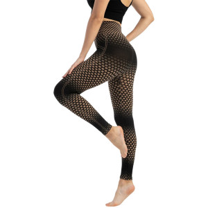 Golden Honeycomb Bee Leggings | Cute Geometric Activewear