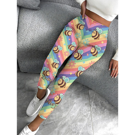 Happy Bee Rainbow Leggings – Cute & Comfortable Yoga Pants