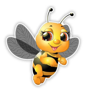 Autocollant Abeille Adorable Toute Souriante : Sticker PVC