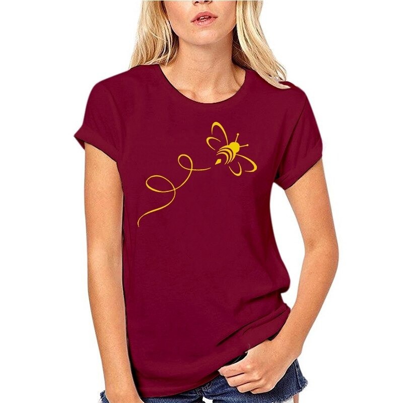 T-Shirt Abeille pour femmes Bumble Bee Burgundy