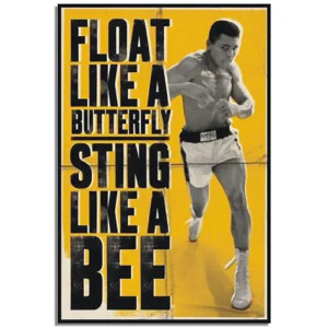 "Float Like a Butterfly" Bee Metal Sign | Vintage Gym Decor