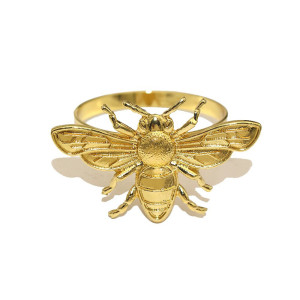 Ronds de Serviette Abeille Dorée | Déco de Table - Lot de 24 pièces !