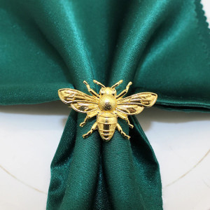 Ronds de Serviette Abeille Dorée | Déco de Table - Lot de 24 pièces !