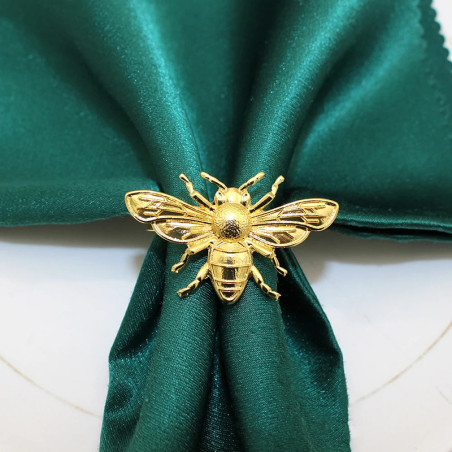Ronds de Serviette Abeille Dorée | Déco de Table - Lot de 24 pièces !