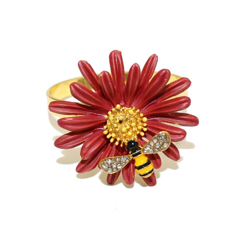 Cute Bee & Flower Napkin Rings | Unique Gift Idea | Set of 4