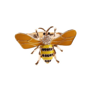 Ronds de Serviette Abeille Cristal Doré | Cadeau Déco Unique