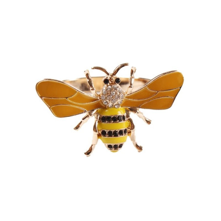 Ronds de Serviette Abeille Cristal Doré | Cadeau Déco Unique