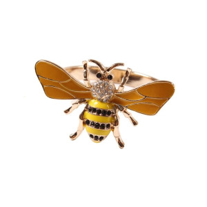 Ronds de Serviette Abeille Cristal Doré | Cadeau Déco Unique