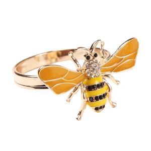 Ronds de Serviette Abeille Cristal Doré | Cadeau Déco Unique