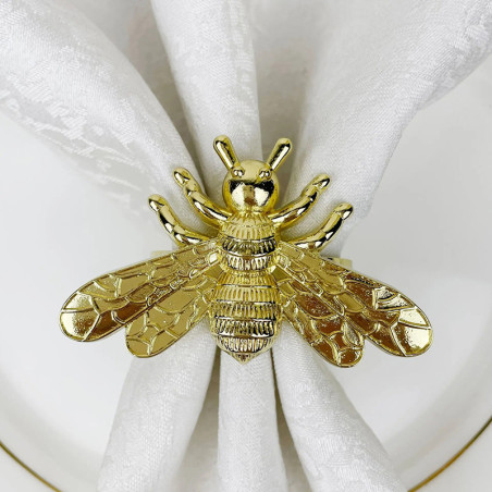 Ronds de Serviette Abeille Élégance Métallique - Lot de 6 piéces