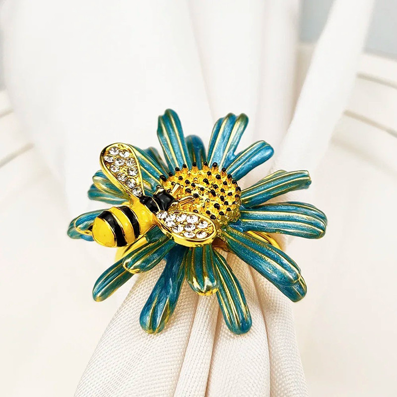 Ronds de Serviette Abeille "Éclat Floral" - Lot de 6 piéces