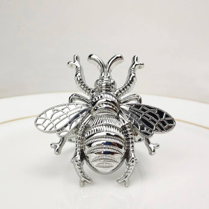 Ronds de Serviette Abeille Royale couleur argent