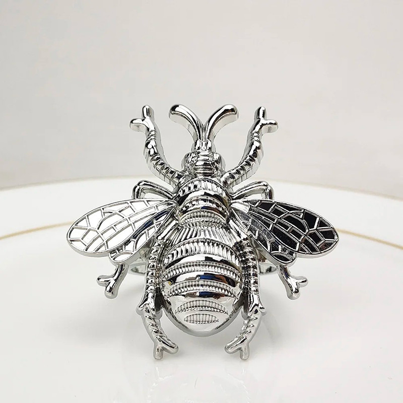 Ronds de Serviette Abeille Royale couleur argent
