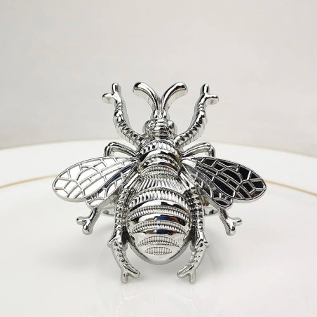 Ronds de Serviette Abeille Royale couleur argent