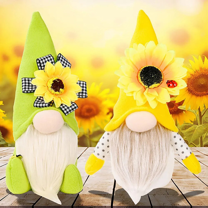 Gnomes Abeille "Gardiens des Tournesols" - Le couple Gnome Primtemps