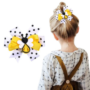 Épingle à cheveux abeille Noeud ruban Blanc avec Poids Blancs