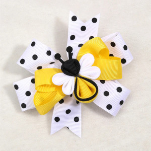 Cute Bee Hair Clip with Polka Dot Bow | Unique Hair Accessory
