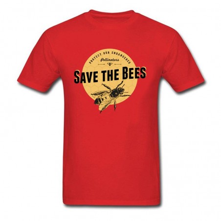 T-shirt Vintage Abeille Homme Save The Bees Rouge