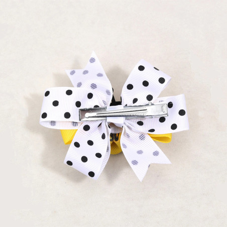 Barrette Cheveux Abeille avec Nœud à Pois | Accessoire Unique