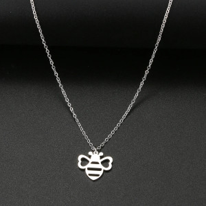 Natural Glow Bee Pendant Necklace - Gold & Silver Bee Jewelry