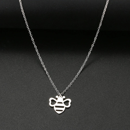 Collier pendentif abeille ras du cou de couleur or