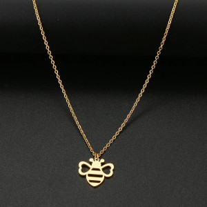 Natural Glow Bee Pendant Necklace - Gold & Silver Bee Jewelry