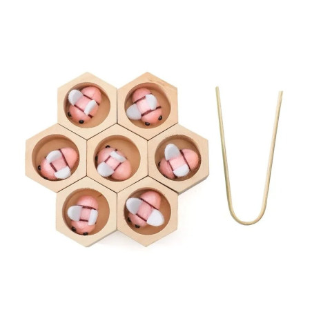 Wooden Montessori Bee Hive Toy - Fine Motor Skills & Coordination