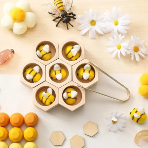 Wooden Montessori Bee Hive Toy - Fine Motor Skills & Coordination