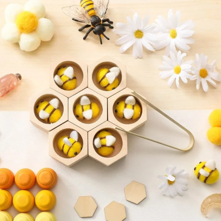 Jeu Ruche Montessori en Bois - Motricité Fine & Coordination