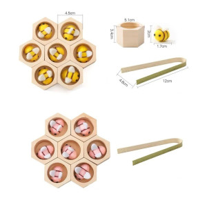 Wooden Montessori Bee Hive Toy - Fine Motor Skills & Coordination