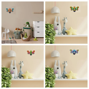 Papillon Mural 3D en Métal Coloré : figurine Décorative Papillon 3D en Métal