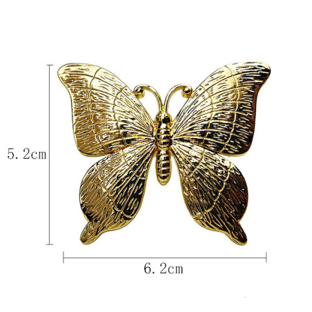 Ronds de Serviette Papillon Élégants | Lot de 6 Or & Argent