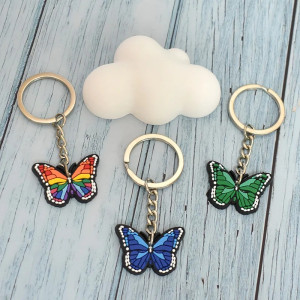 Porte-clés Papillon en PVC Coloré - Idéal pour Sacs et Trousseaux ! 🦋