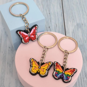 Cute Butterfly Keychain | Colorful Soft PVC Bag Charm Gift 🦋
