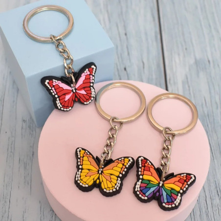 Cute Butterfly Keychain | Colorful Soft PVC Bag Charm Gift 🦋