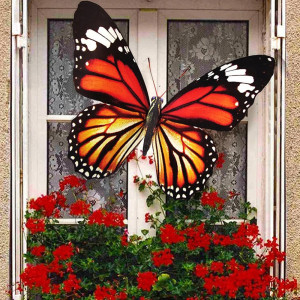 Blue & Black Butterfly Sticker 14x11cm - Mystic PVC Decal