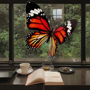 Blue & Black Butterfly Sticker 14x11cm - Mystic PVC Decal