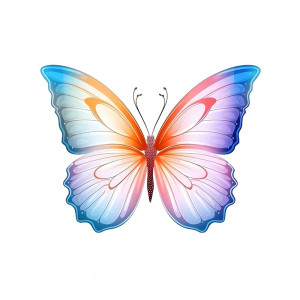 Sticker Papillon Multicolore en Vinyle – Décoration Murale Flashy et Moderne