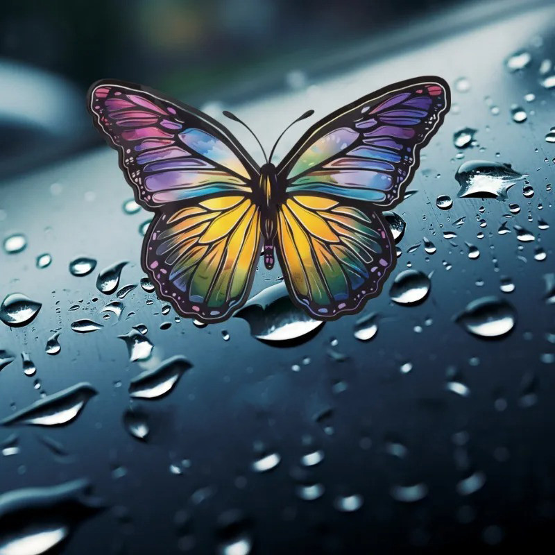Cute Rainbow Butterfly Vinyl Sticker for Laptops & Decor