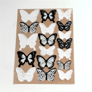 Stickers Papillons Noirs et Blancs - Décoration Murale Chic - Lot de 18