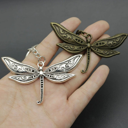 Porte-clés Libéllule Couleur Argent - 4 x 8 cm | 1001 Abeilles