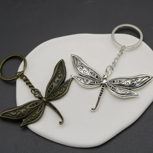 Cute Silver Dragonfly Keychain | Nature Gift | 1001bees.com
